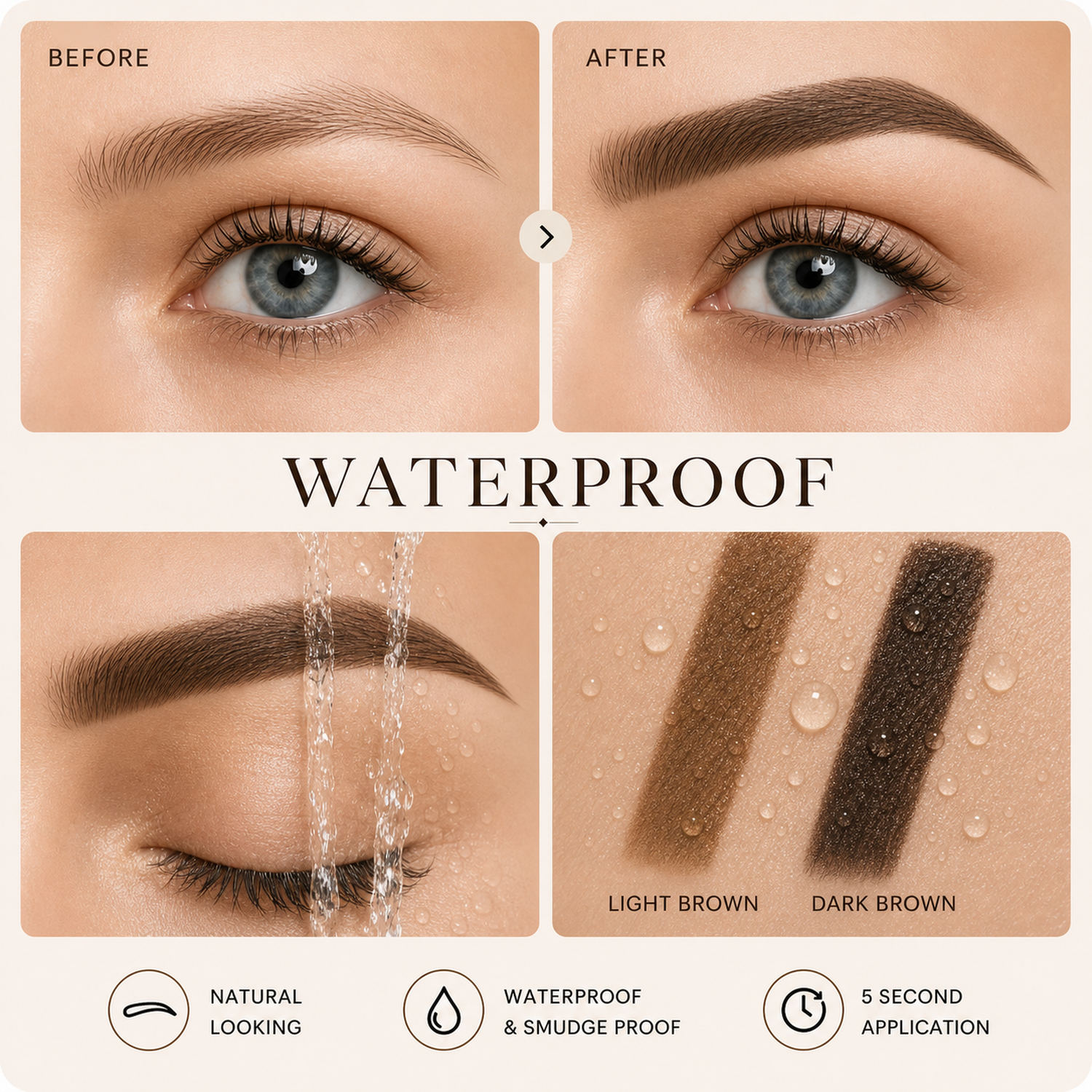 100% Waterproof & Smudge-Proof